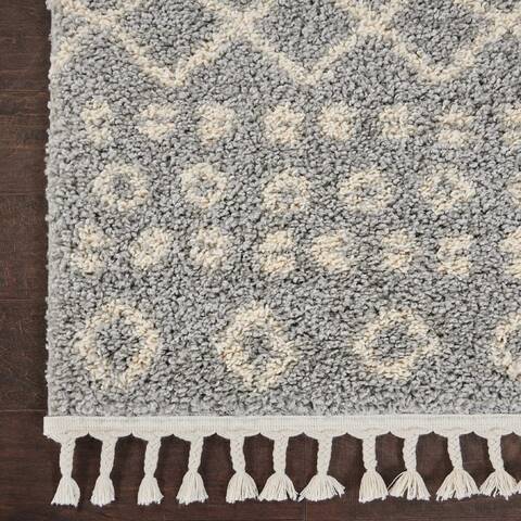 Nourison Moroccan Shag Grey 22 X 40 Area Rug 805-141803 Image 1