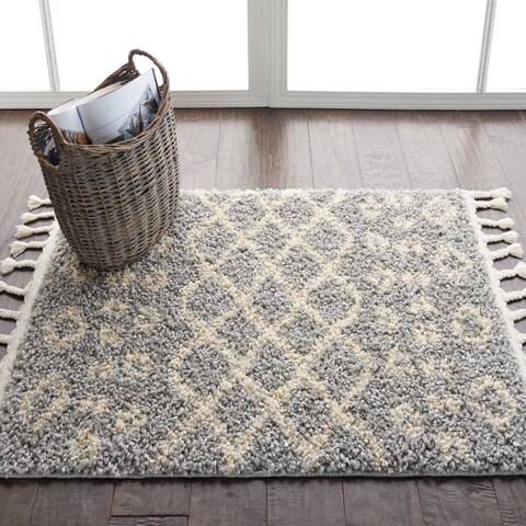 Nourison Moroccan Shag Grey 22 X 40 Area Rug 805-141803 Image 3