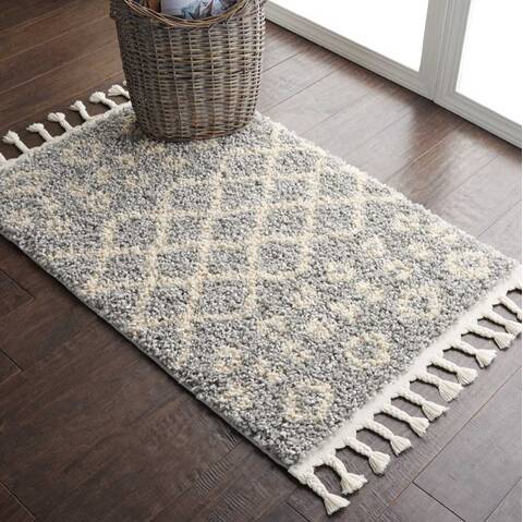 Nourison Moroccan Shag Grey 22 X 40 Area Rug 805-141803 Image 4