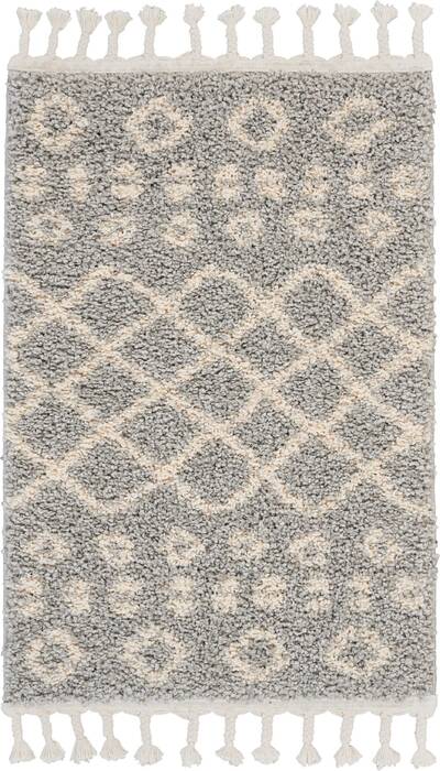 Nourison Moroccan Shag Grey 22 X 40 Area Rug 805-141803 Image 0