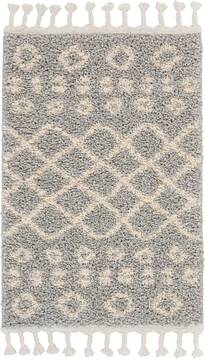 Nourison Moroccan Shag Grey Rectangle 2x4 ft Polypropylene Carpet 141803