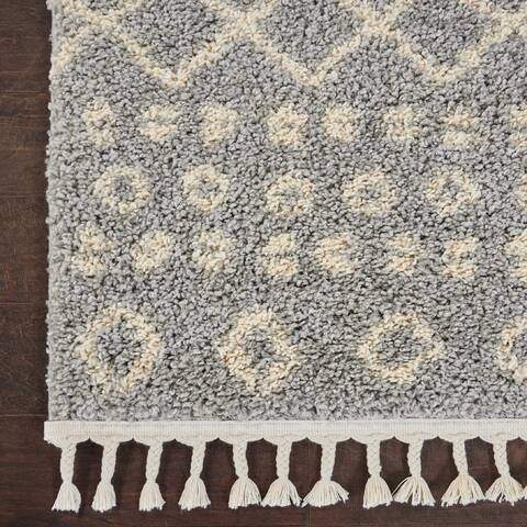 Nourison Moroccan Shag Grey Runner 22 X 81 Area Rug 805-141804 Image 1