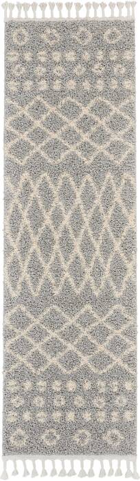 Nourison Moroccan Shag Grey Runner 22 X 81 Area Rug 805-141804 Image 0