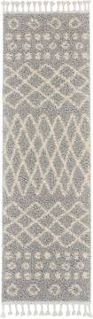 Nourison Moroccan Shag Grey Runner 6 to 9 ft Polypropylene Carpet 141804