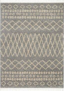 Nourison Moroccan Shag Grey Rectangle 5x8 ft Polypropylene Carpet 141810