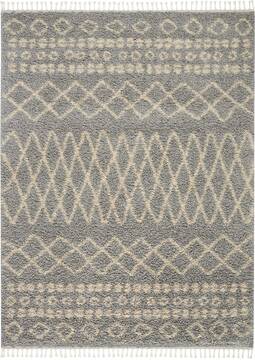Nourison Moroccan Shag Grey Rectangle 5x8 ft Polypropylene Carpet 141810