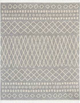 Nourison Moroccan Shag Grey Rectangle 9x12 ft Polypropylene Carpet 141812