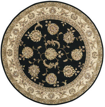 Nourison Nourison 2000 Black Round 7 to 8 ft Wool Carpet 141823