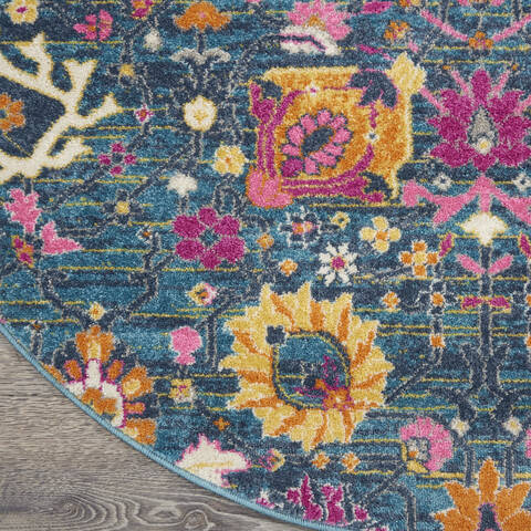 Nourison Passion Blue Round 53 X 53 Area Rug 805-141948 Image 1