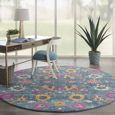 Nourison Passion Blue Round 80 X 80 Area Rug 805-141949 Image 3