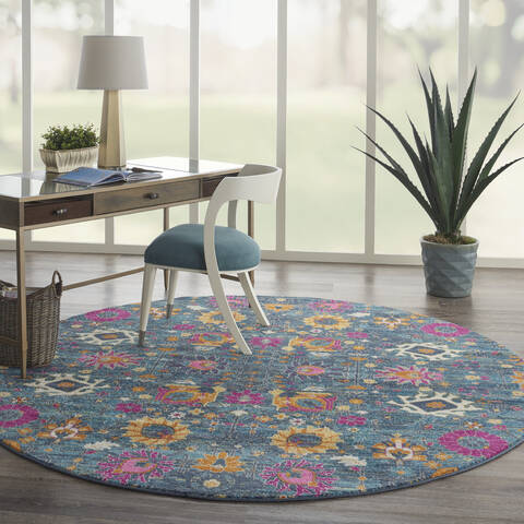 Nourison Passion Blue Round 80 X 80 Area Rug 805-141949 Image 5