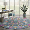 Nourison Passion Blue Round 80 X 80 Area Rug  805-141949 Thumb 3