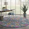 Nourison Passion Blue Round 80 X 80 Area Rug  805-141949 Thumb 5