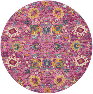 Nourison Passion Purple Round 5 to 6 ft Polypropylene Carpet 141951