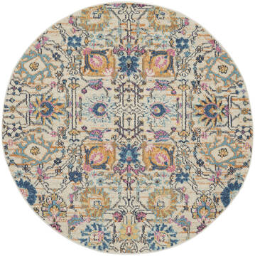 Nourison Passion Beige Round 4 ft and Smaller Polypropylene Carpet 141955