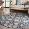 Nourison Passion Blue Round 40 X 40 Area Rug  805-141962 Thumb 3