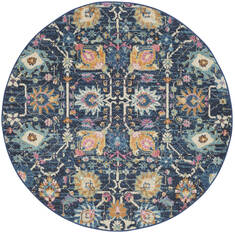 Nourison Passion Blue Round 4 ft and Smaller Polypropylene Carpet 141962