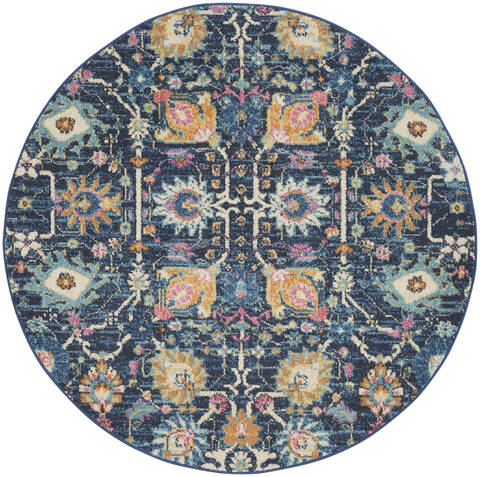 Nourison Passion Blue Round 53 X 53 Area Rug 805-141963 Image 0