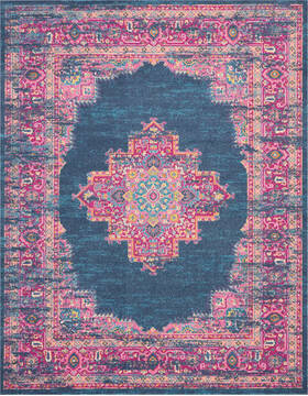 Nourison Passion Blue Rectangle 9x12 ft Polypropylene Carpet 141968
