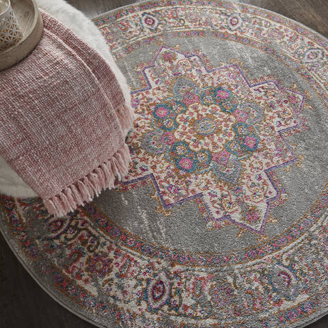 Nourison Passion Grey Round 40 X 40 Area Rug 805-141971 Image 4