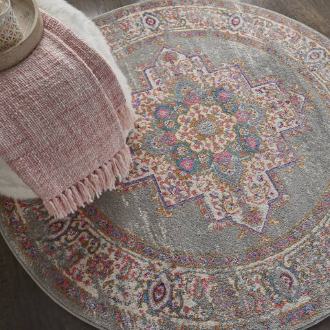 Nourison Passion Grey Round 53 X 53 Area Rug 805-141972 Image 4