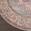 Nourison Passion Grey Round 53 X 53 Area Rug  805-141972 Thumb 1