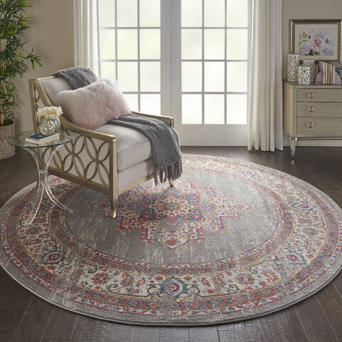 Nourison Passion Grey Round 80 X 80 Area Rug 805-141973 Image 3