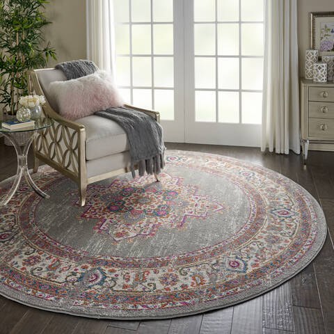 Nourison Passion Grey Round 80 X 80 Area Rug 805-141973 Image 5