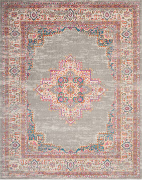 Nourison Passion Grey Rectangle 9x12 ft Polypropylene Carpet 141974