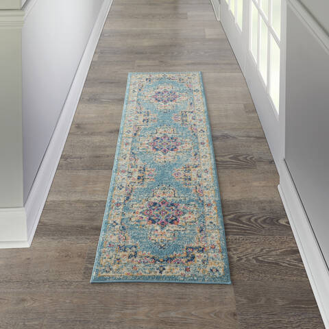 Nourison Passion Blue Runner 110 X 60 Area Rug 805-141976 Image 3