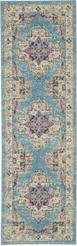Nourison Passion Blue Runner 6 ft and Smaller Polypropylene Carpet 141976