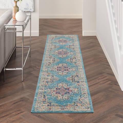 Nourison Passion Blue Runner 22 X 100 Area Rug 805-141977 Image 3