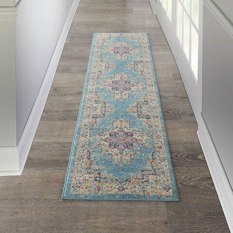 Nourison Passion Blue Runner 22 X 76 Area Rug 805-141978 Image 3