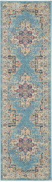 Nourison Passion Blue Runner 6 to 9 ft Polypropylene Carpet 141978