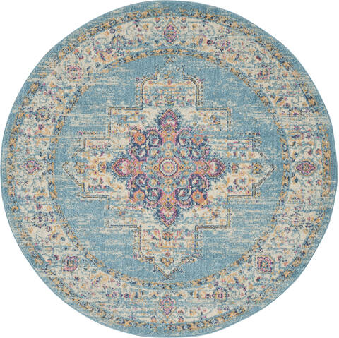 Nourison Passion Blue Round 40 X 40 Area Rug 805-141979 Image 0