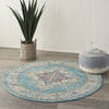 Nourison Passion Blue Round 40 X 40 Area Rug  805-141979 Thumb 5