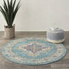 Nourison Passion Blue Round 53 X 53 Area Rug 805-141980 Thumb 3