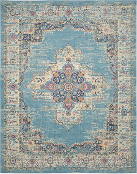 Nourison Passion Blue Rectangle 8x10 ft Polypropylene Carpet 141982
