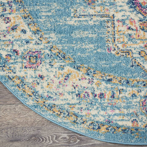Nourison Passion Blue Round 80 X 80 Area Rug 805-141983 Image 1