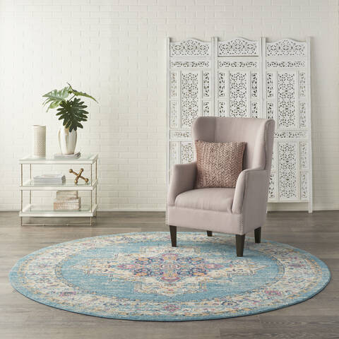 Nourison Passion Blue Round 80 X 80 Area Rug 805-141983 Image 3
