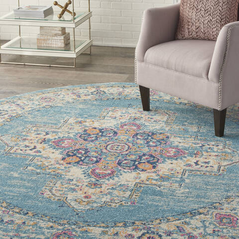 Nourison Passion Blue Round 80 X 80 Area Rug 805-141983 Image 4