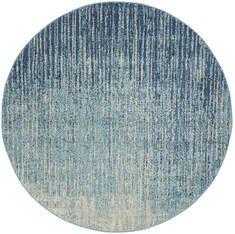 Nourison Passion Blue Round 4 ft and Smaller Polypropylene Carpet 142006