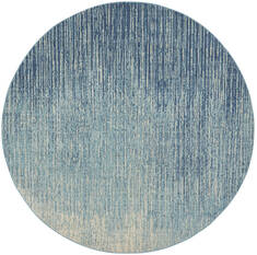 Nourison Passion Blue Round 7 to 8 ft Polypropylene Carpet 142011