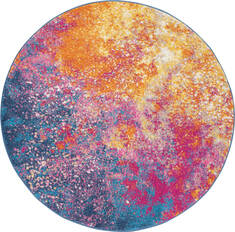 Nourison Passion Multicolor Round 4 ft and Smaller Polypropylene Carpet 142031