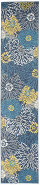 Nourison Passion Blue Runner 2'2" X 10'0" Area Rug  805-142033