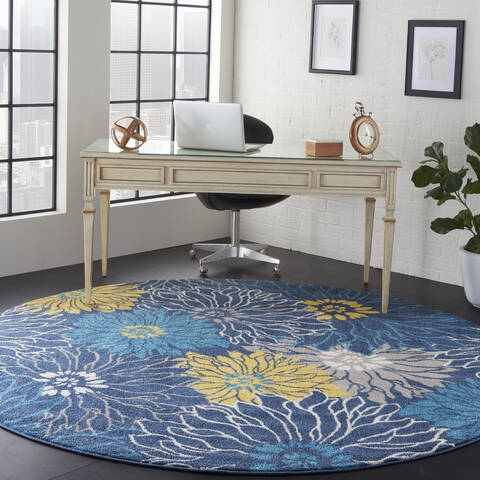 Nourison Passion Blue Round 80 X 80 Area Rug 805-142036 Image 3