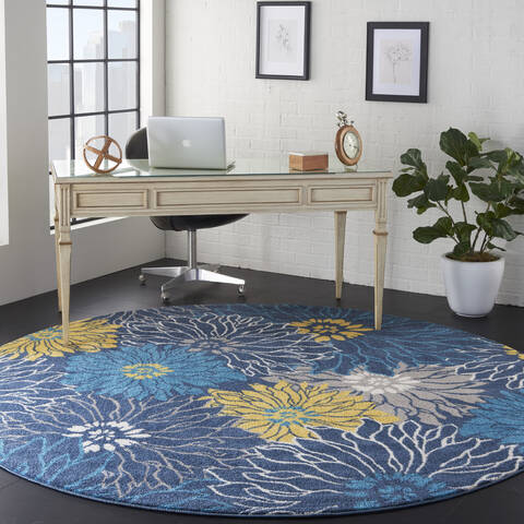 Nourison Passion Blue Round 80 X 80 Area Rug 805-142036 Image 5