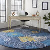 Nourison Passion Blue Round 80 X 80 Area Rug  805-142036 Thumb 3