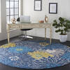 Nourison Passion Blue Round 80 X 80 Area Rug  805-142036 Thumb 5