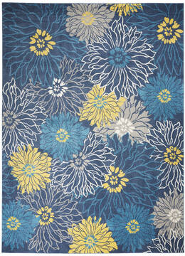 Nourison Passion Blue Rectangle 9x12 ft Polypropylene Carpet 142037